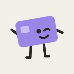 The Money Agents app icon: Chip, a winking purple credit card.